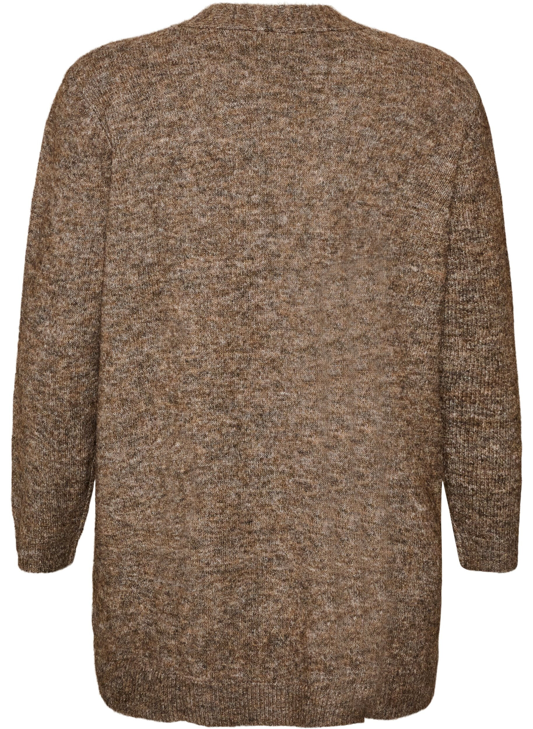 ZizzifashionLong cardigan with pockets, Brown, Packshot image number 1