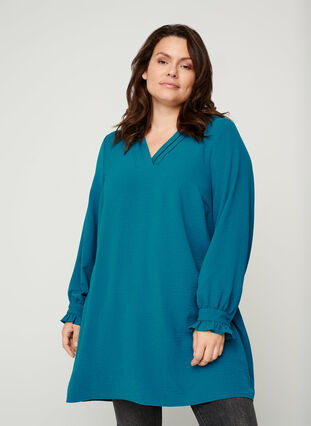 Long-sleeved tunic, Blue Coral, Model image number 0