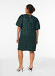 Short sequin dress with puff sleeves, Green, Model image number 2