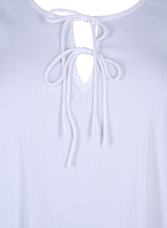 Tunic in viscose with ties, Bright White, Packshot image number 2