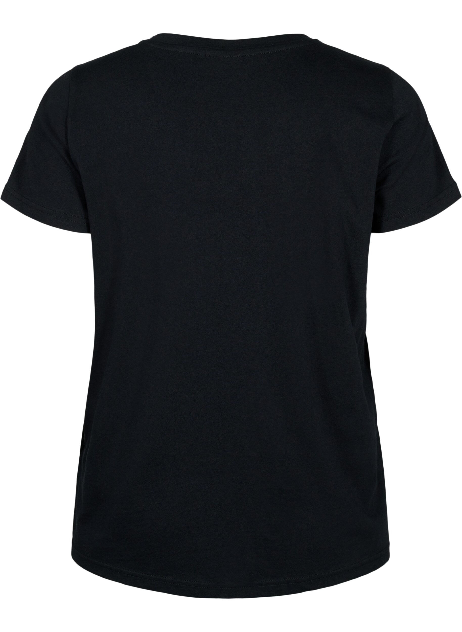 Zizzifashion Cotton training t-shirt with a print, Black w. Playstyle, Packshot image number 1