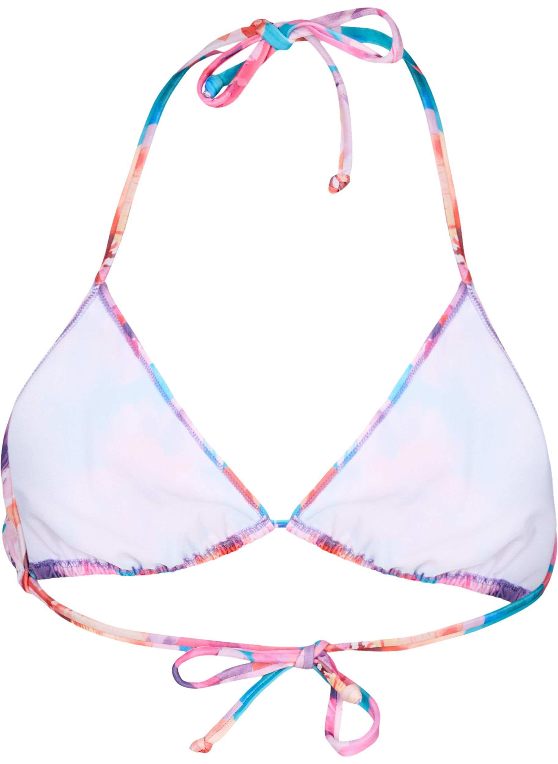 Zizzifashion Triangle bikini bra with print, Pink, Packshot image number 1