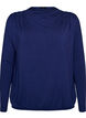 Blouse with boat neck and balloon fit, Blue, Packshot image number 0