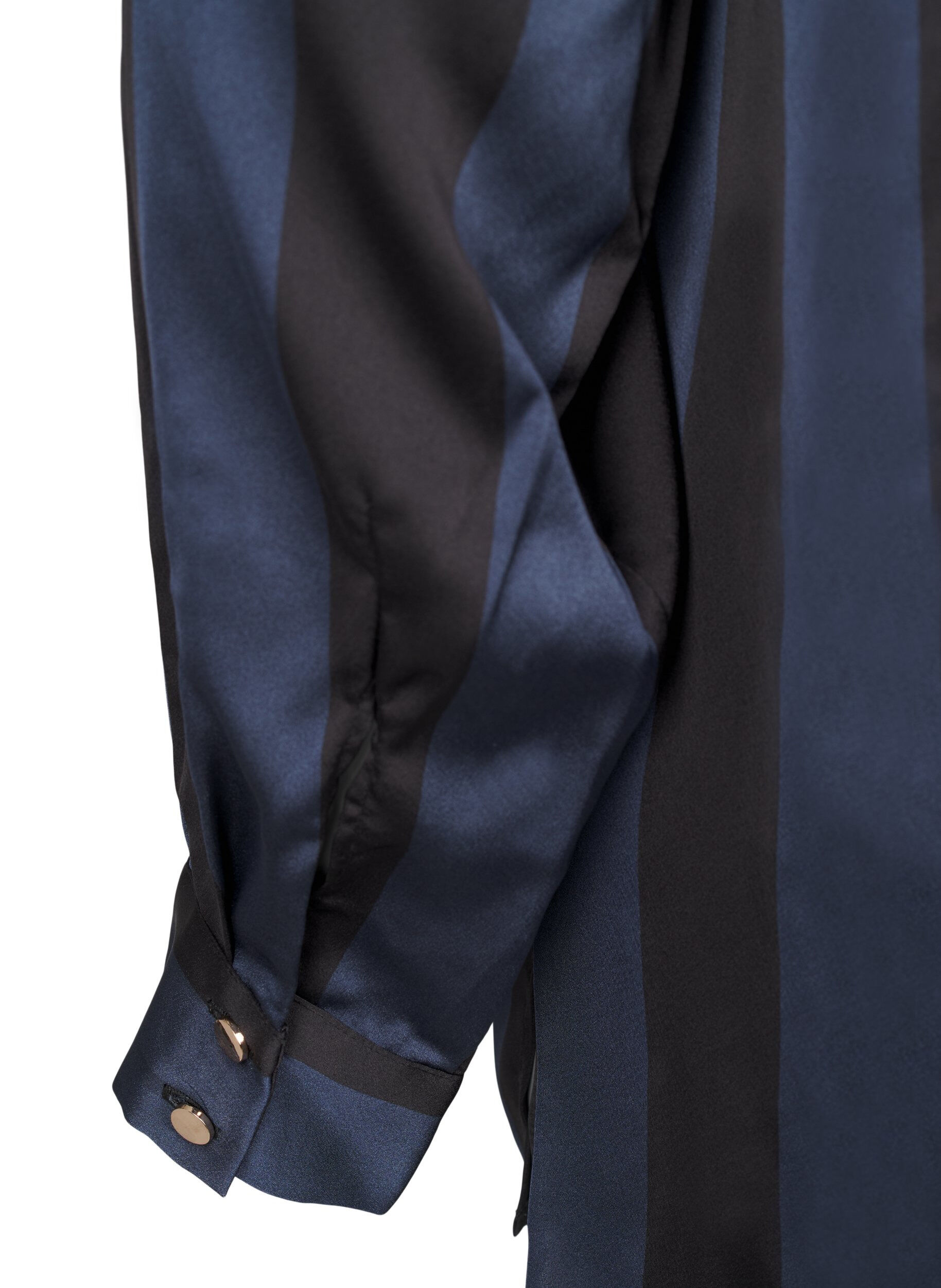 Zizzifashion Satin shirt with stripes, Spellbound w. Black, Packshot image number 4