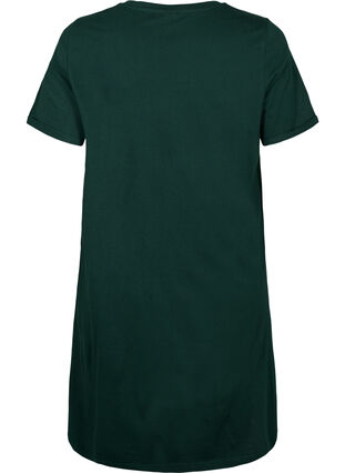 Short-sleeved nightgown in organic cotton (GOTS), Scarab W. Coffee, Packshot image number 1