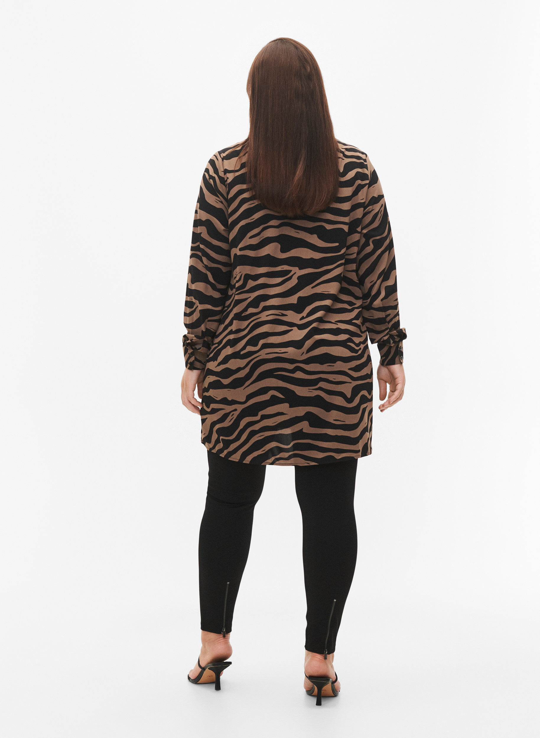 Zizzifashion Leggings with zips, Black, Model image number 1