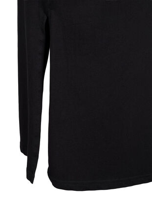 Long skirt in cotton with slit, Black, Packshot image number 3