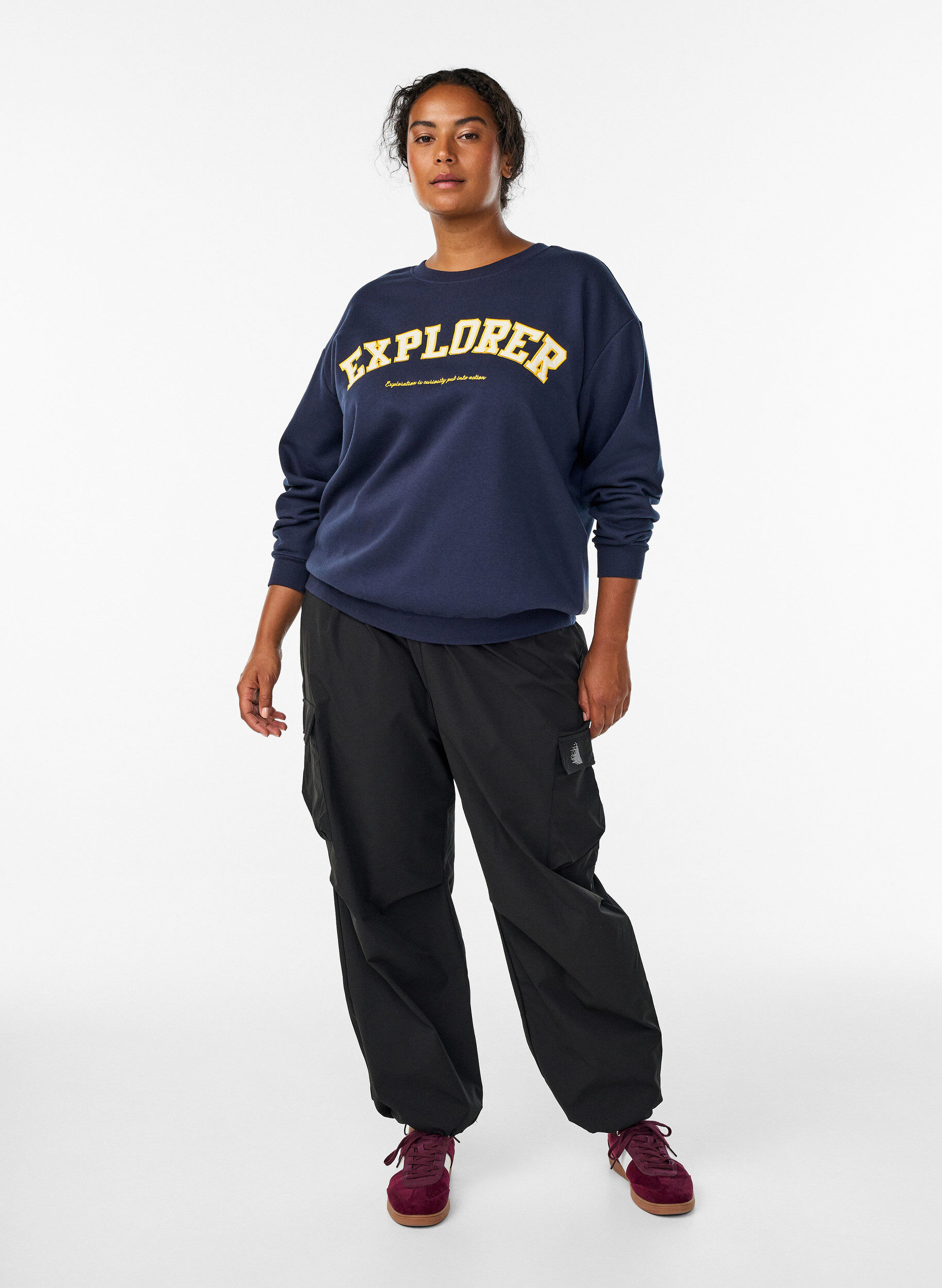 Zizzifashion Sweatshirt with statement detail, Blue, Model image number 1
