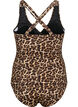 Swimsuit with crossed back and removable inserts, Leopard Print, Packshot image number 1