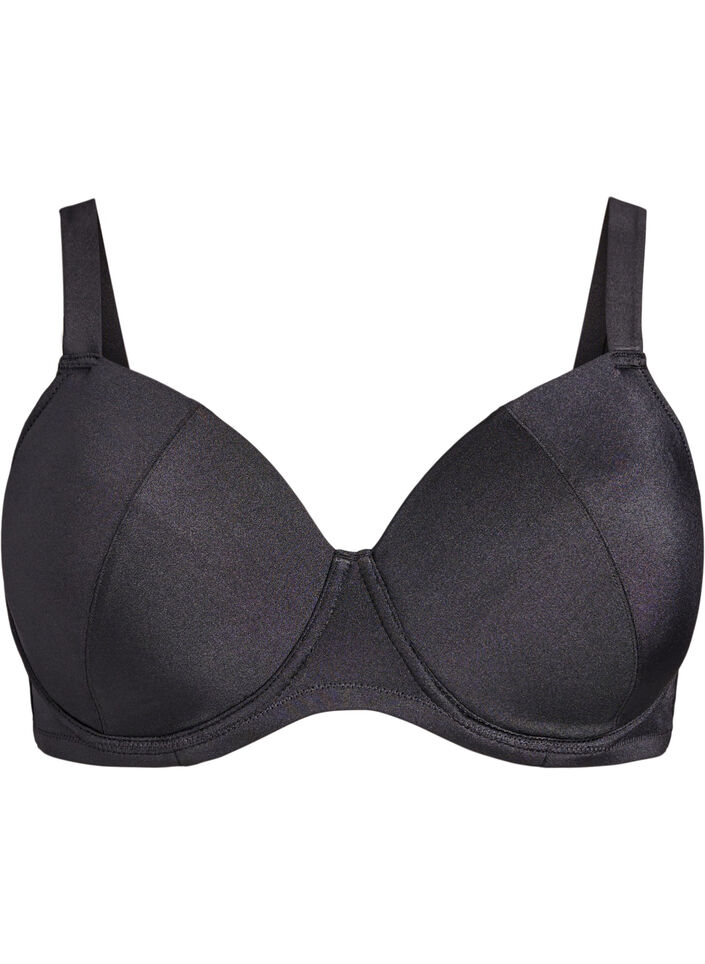 Underwired bikini top with high support, Black, Packshot image number 0