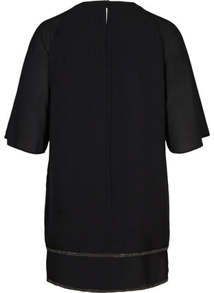 Tunic with 3/ length sleeves and jewels at the hem, Black, Packshot image number 1