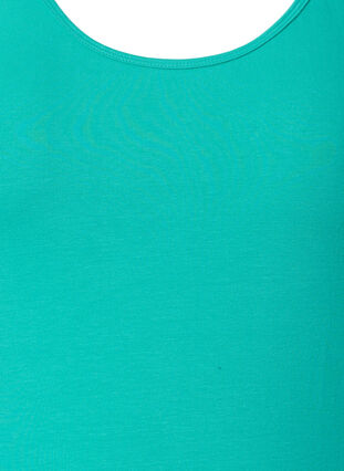 Solid color basic top in cotton, Aqua Green, Packshot image number 2