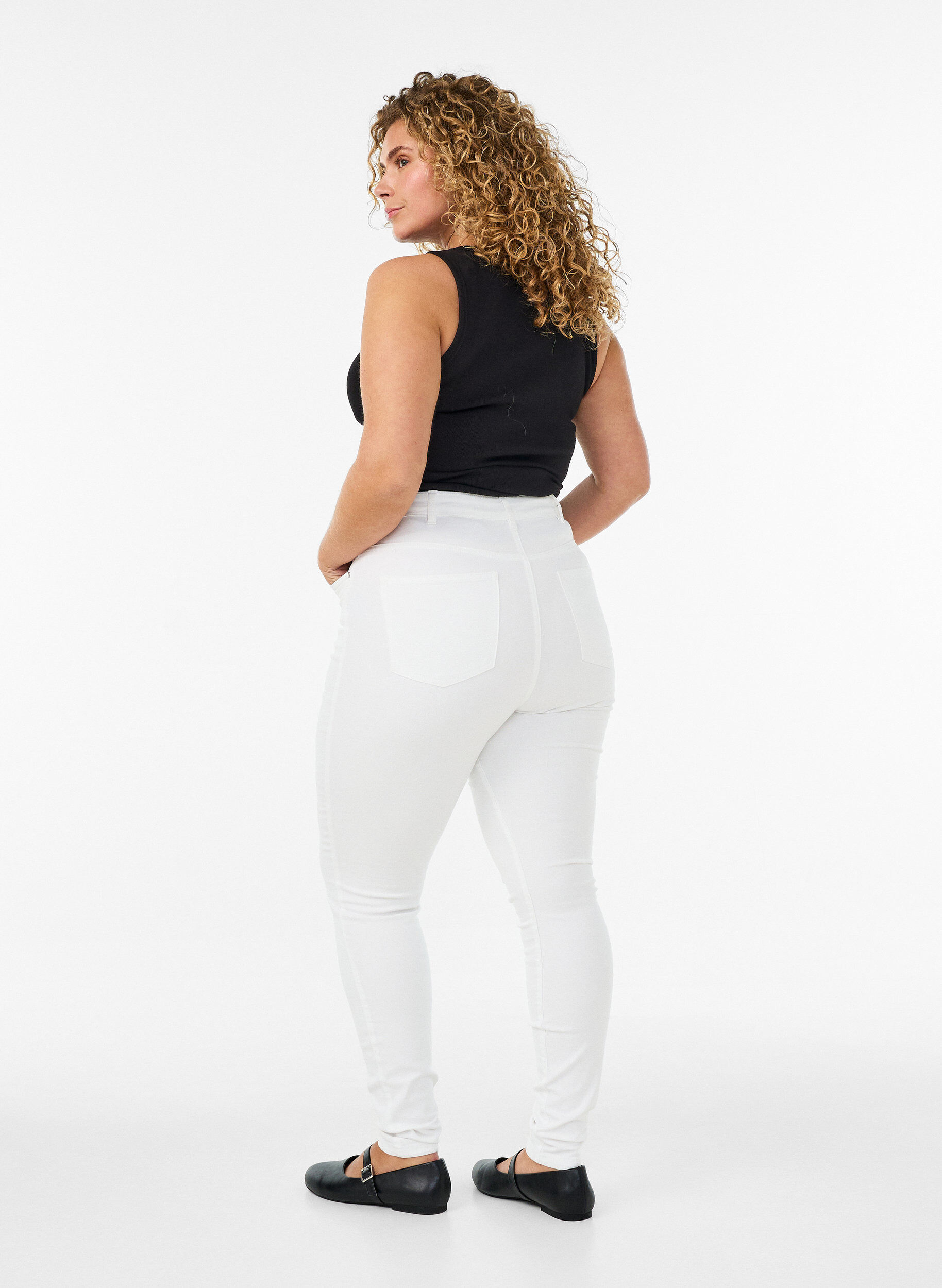 ZizzifashionAmy high-waisted super slim fit jeans, White, Model image number 1