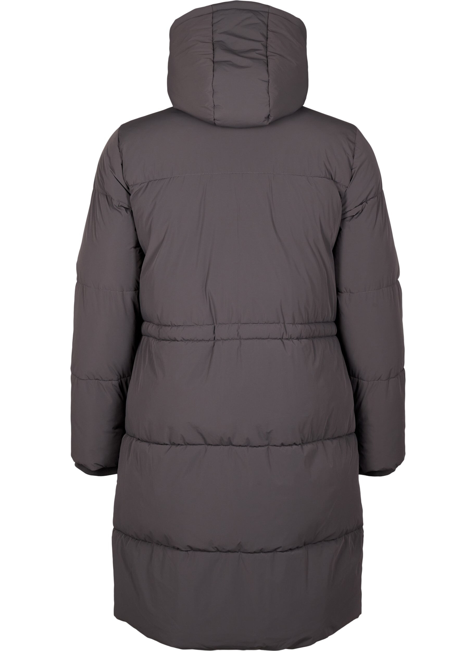 Zizzifashion Puffer coat with adjustable waist, Grey, Packshot image number 1