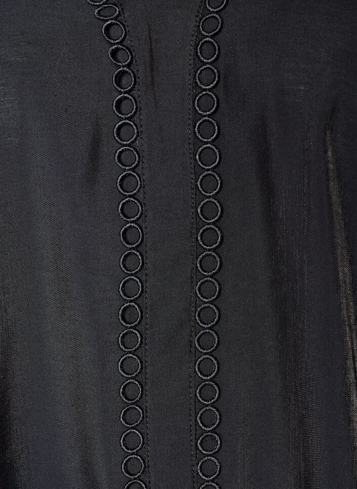 Viscose blouse with V-neck and decorative details, Black, Packshot image number 2