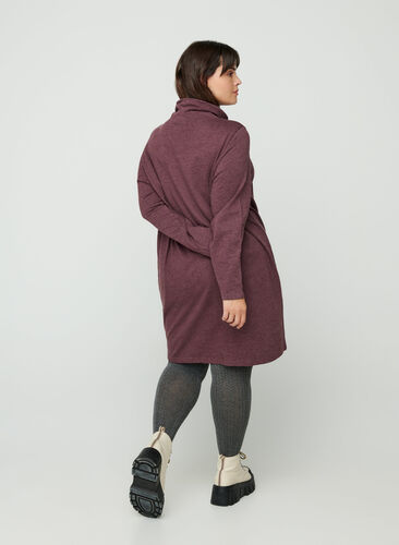 Simple sweat dress with a hood, Fudge Mel., Model image number 1