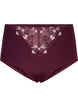 Microfibre panties with floral embroidery, Dark Bordeaux, Packshot image number 0