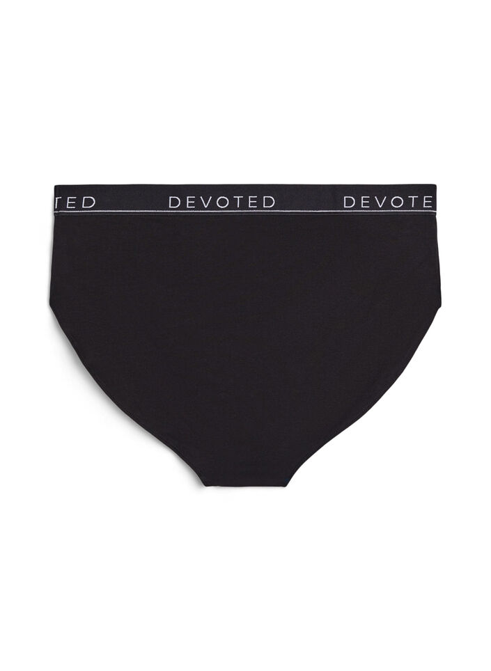 Cotton knickers with a regular waist, Black, Packshot image number 1