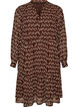 Dress with all-over print and a ruffle layer, Brown, Packshot image number 0