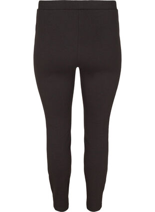 7/8-length leggings with decorative seams, Black, Packshot image number 1