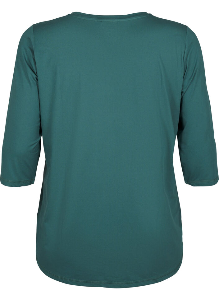 Workout top with 3/4 sleeves, Green, Packshot image number 1
