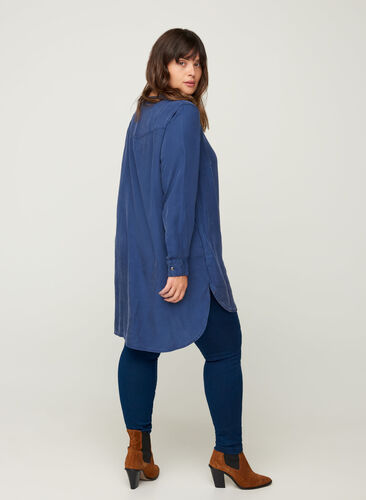 Lyocell tunic with studs, Dark Denim, Model image number 1