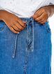 Denim maxi skirt with tie belt, Blue, Model image number 3