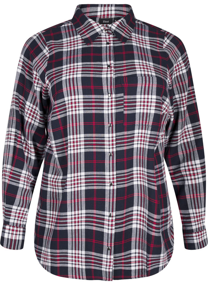 Checked shirt with long sleeves, Check, Packshot image number 0