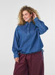Denim blouse with balloon fit, Blue, Model image number 0