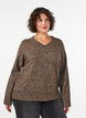 V-neck jumper, Brown, Model image number 0