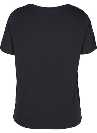 Cotton t-shirt with sequins, Black , Packshot image number 1