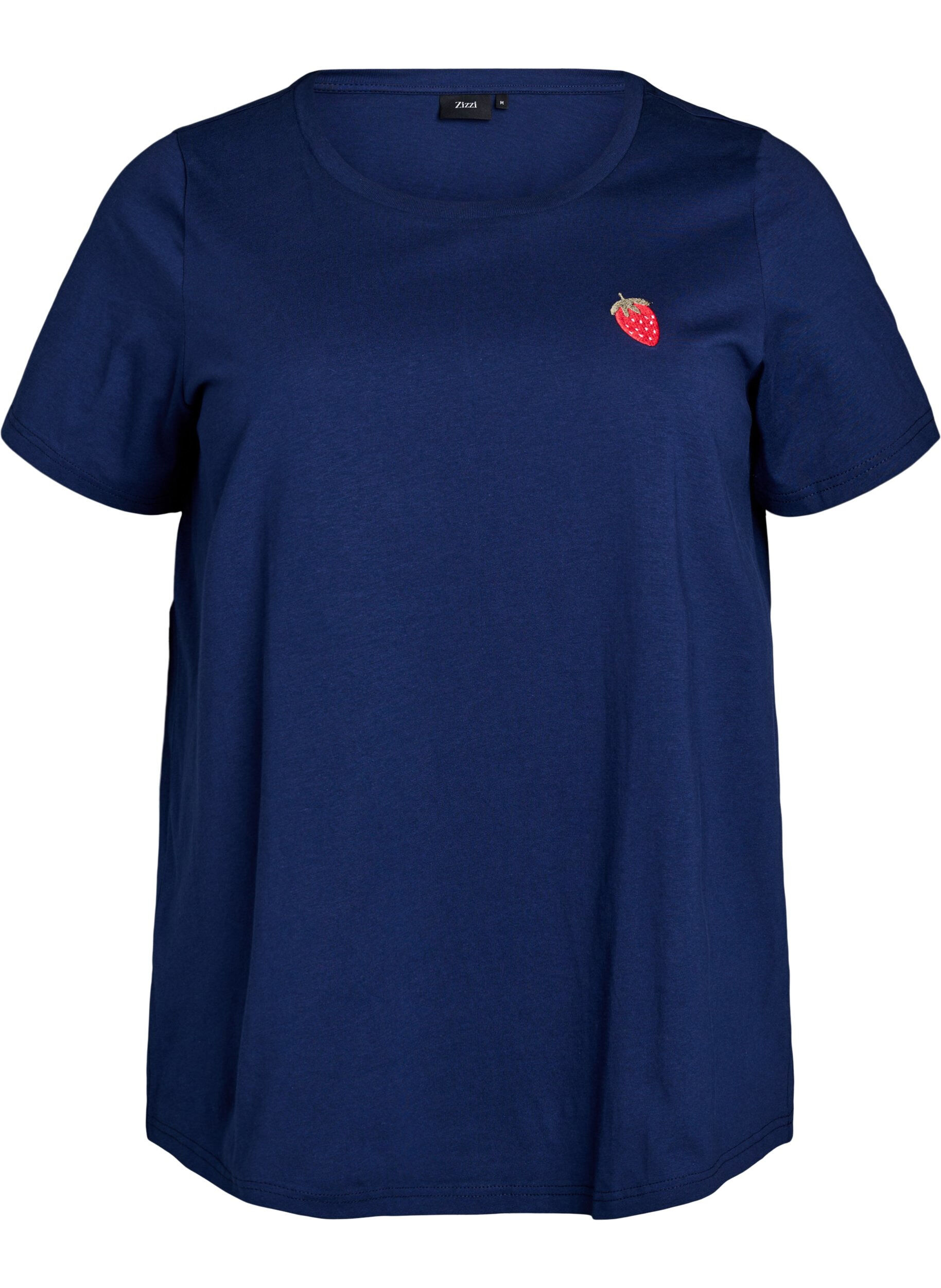 Zizzifashion T-shirt with strawberry embroidery, Naval A. W. Berry, Packshot image number 0