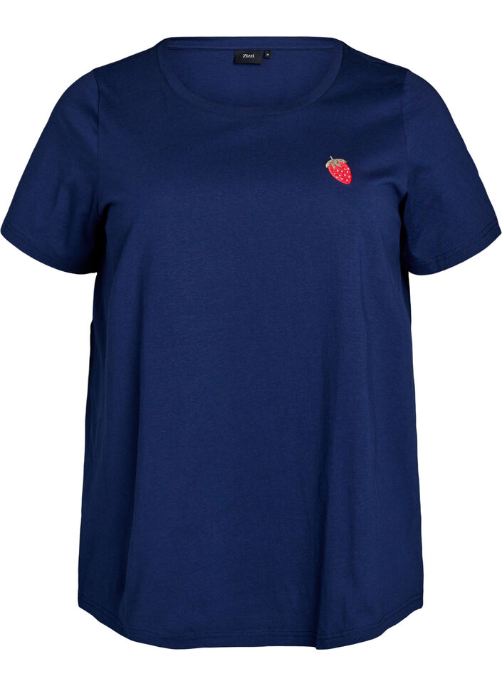 T-shirt with strawberry embroidery, Naval A. W. Berry, Packshot image number 0
