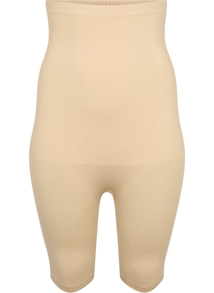 High waisted shapewear shorts, Beige, Packshot