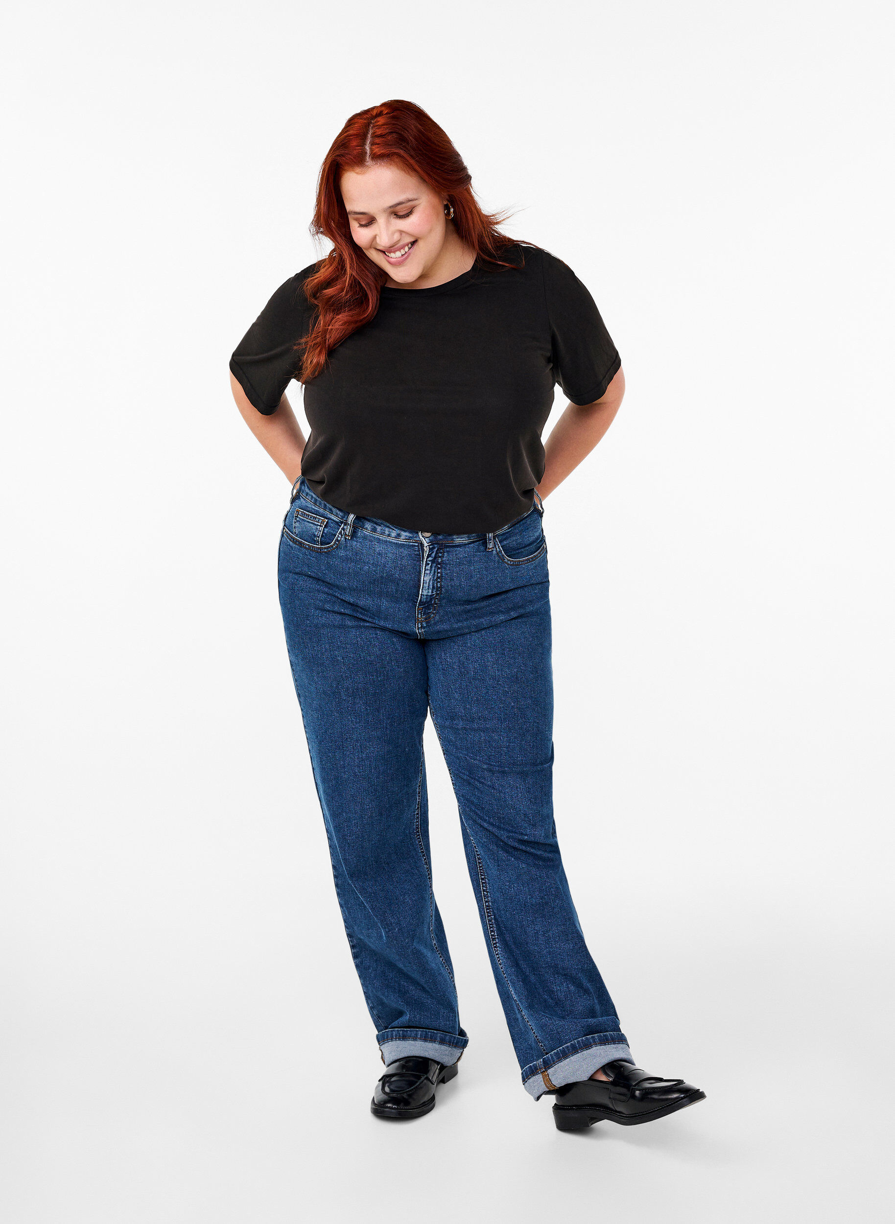 Zizzifashion T-shirt with TENCEL&trade; Modal and round neck, Black, Model image number 1