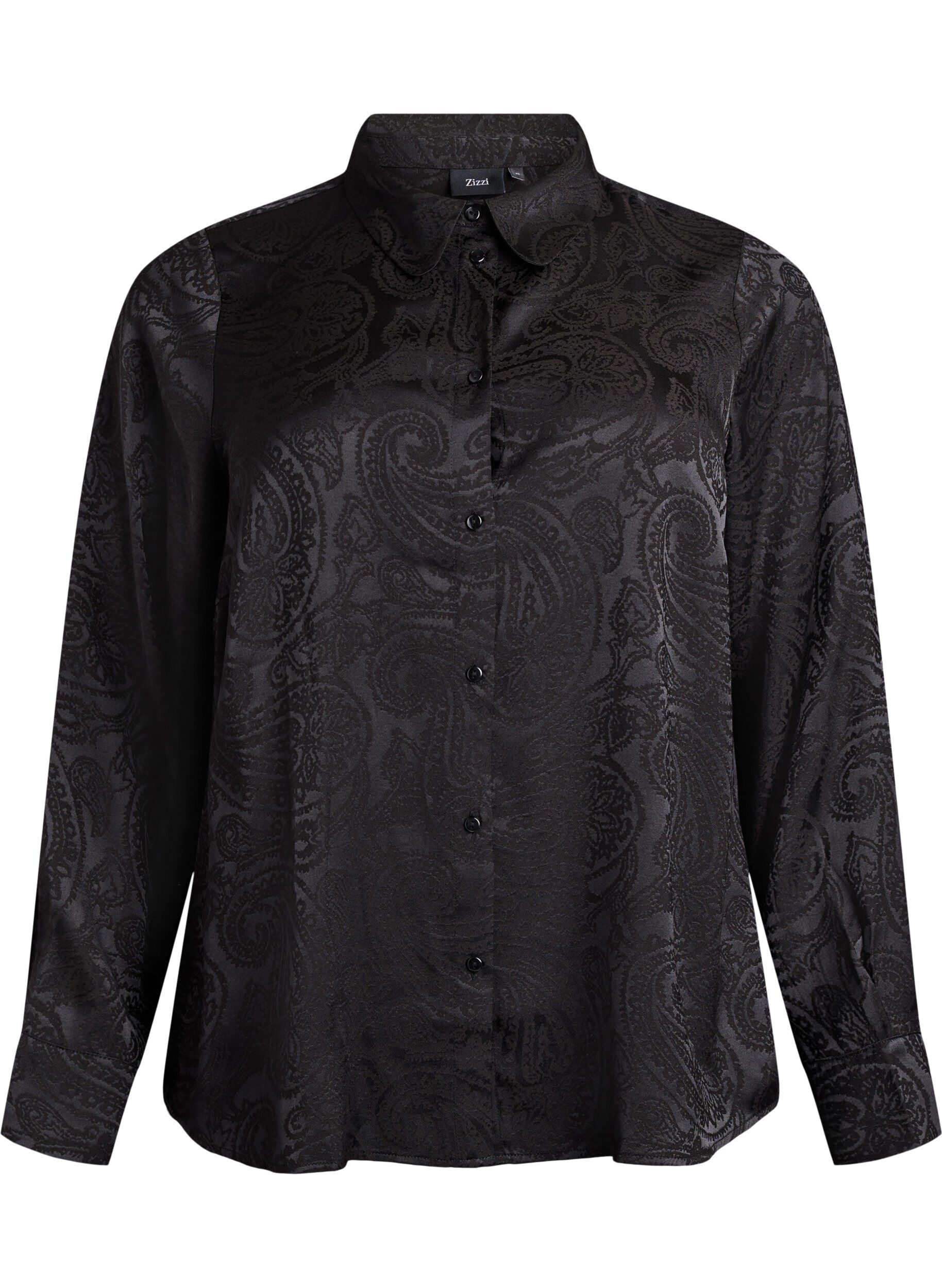 ZizzifashionShirt with tone-on-tone paisley pattern, Black, Packshot image number 0