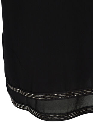 Blouse with 3/4 length sleeves and jewels at the hem, Black, Packshot image number 3