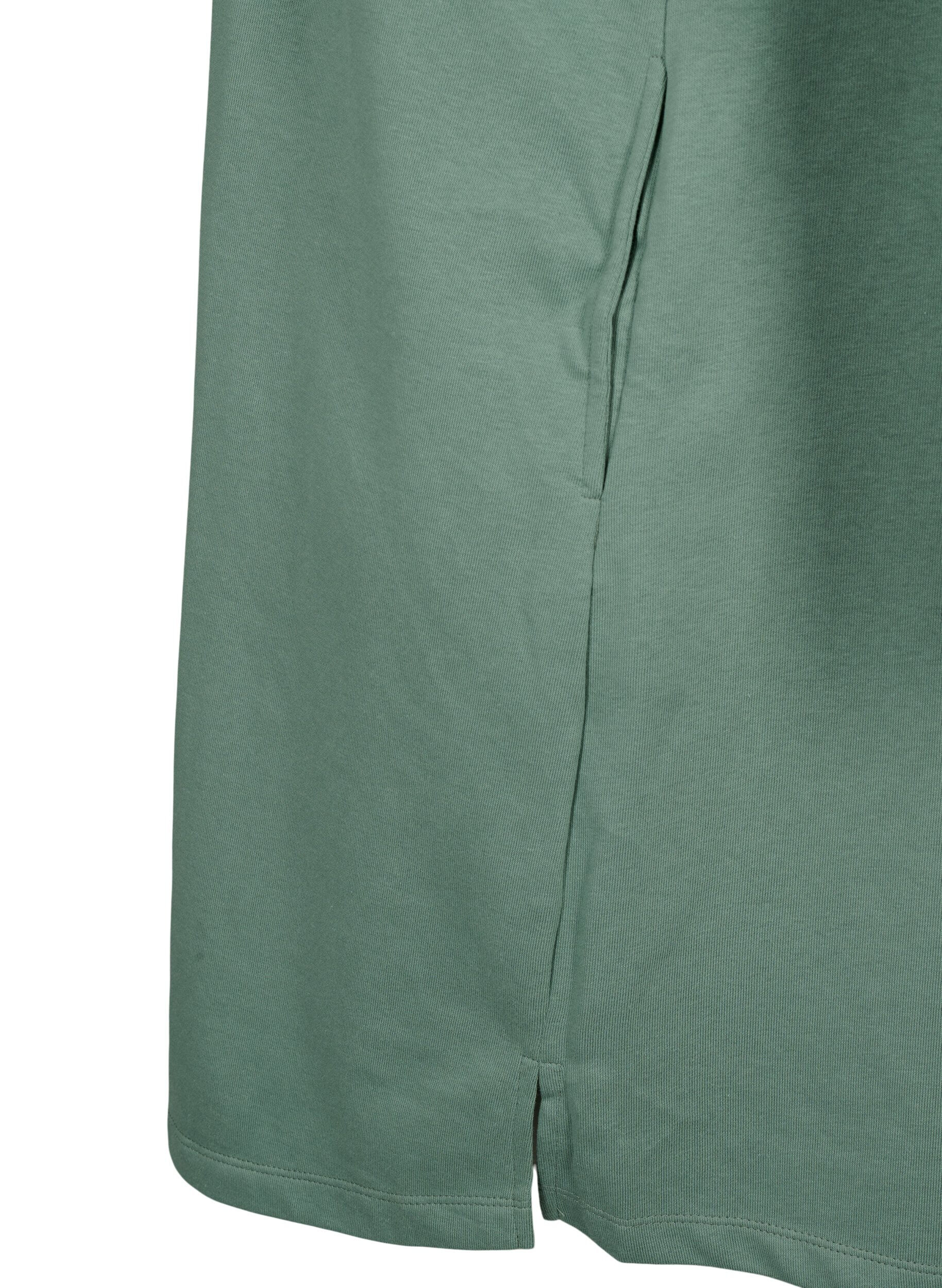 Zizzifashion Short-sleeved sweat dress with pockets, Chinois Green, Packshot image number 4