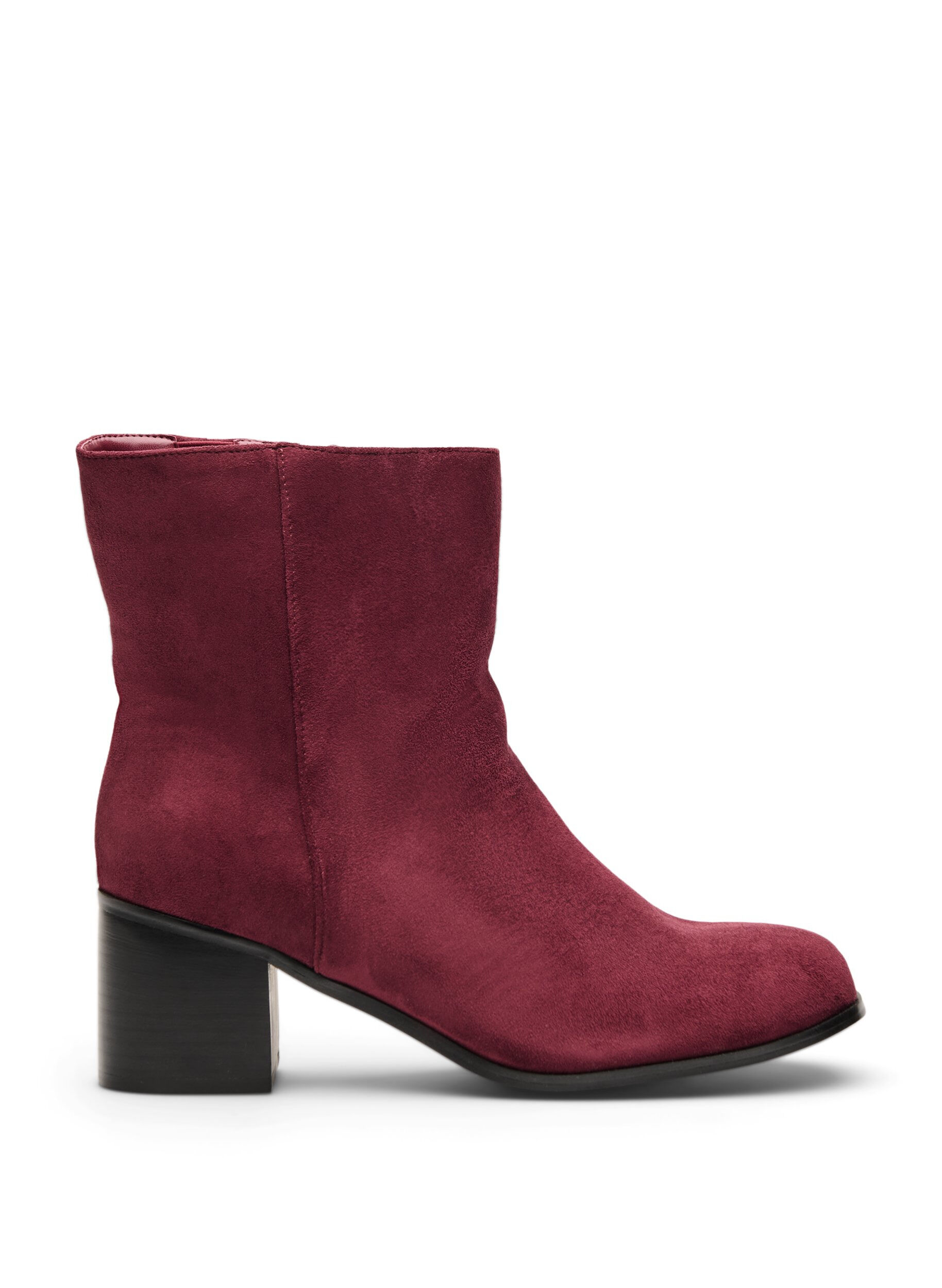 Wide fit - Ankle boot in faux suede with a round toe