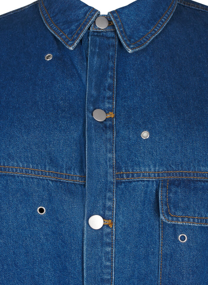 Denim shirt with eyelets, Blue, Packshot image number 2