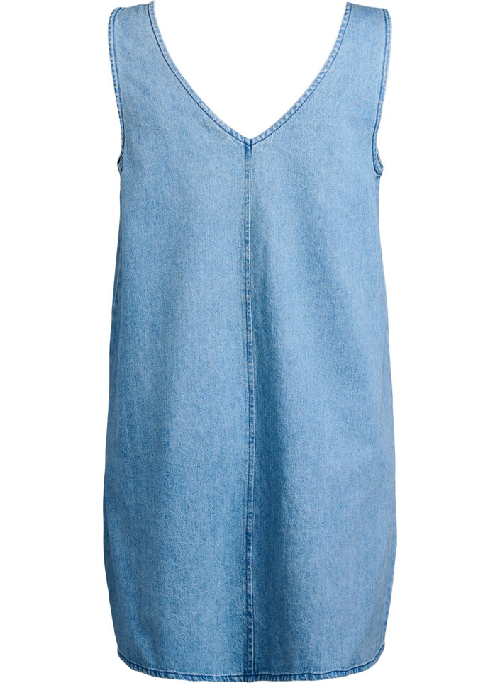 Denim pinafore with V-neckline, Light Blue, Packshot image number 1