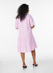 Short A-line dress in cotton muslin, Purple, Model image number 2