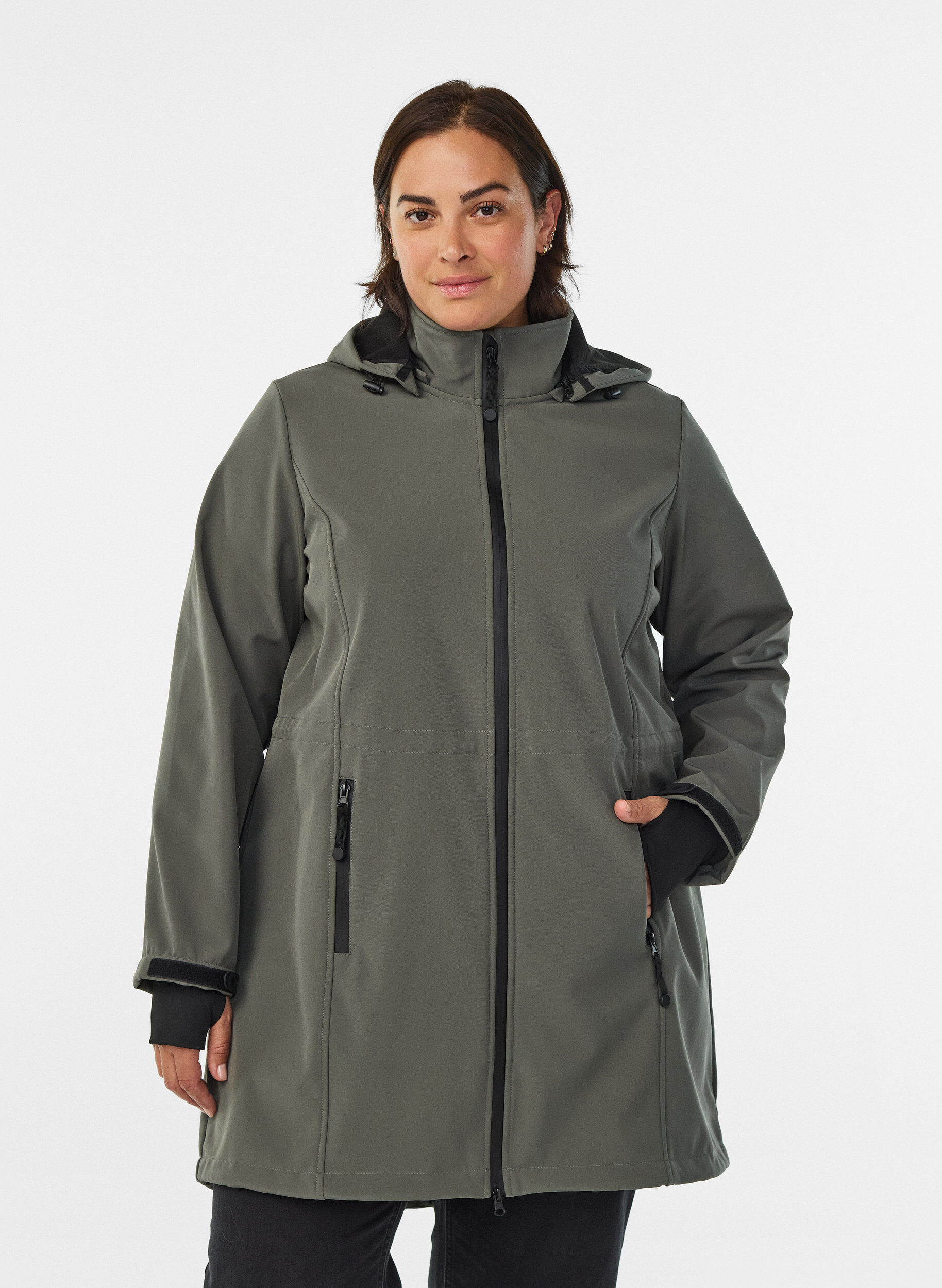 ZizzifashionSoftshell jacket with detachable hood, Dark Grey, Model image number 0