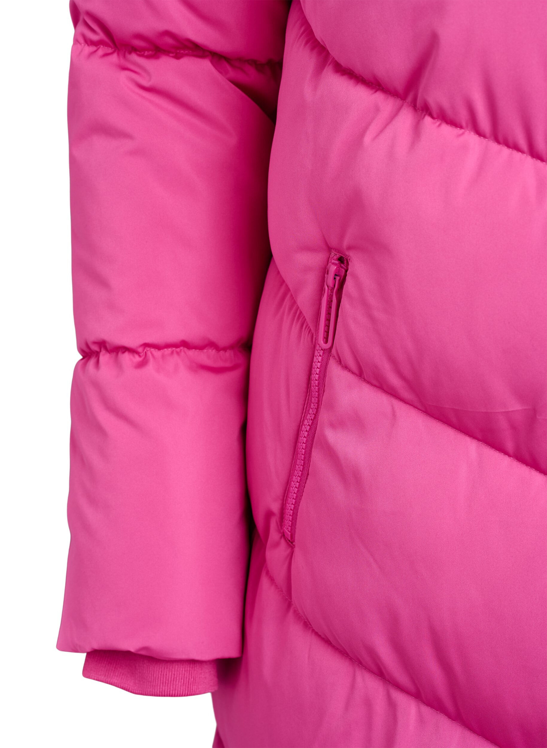 ZizzifashionLong puffer coat with hood and pockets, Rose, Packshot image number 3