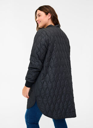Quilted jacket with pockets, Black, Model image number 1