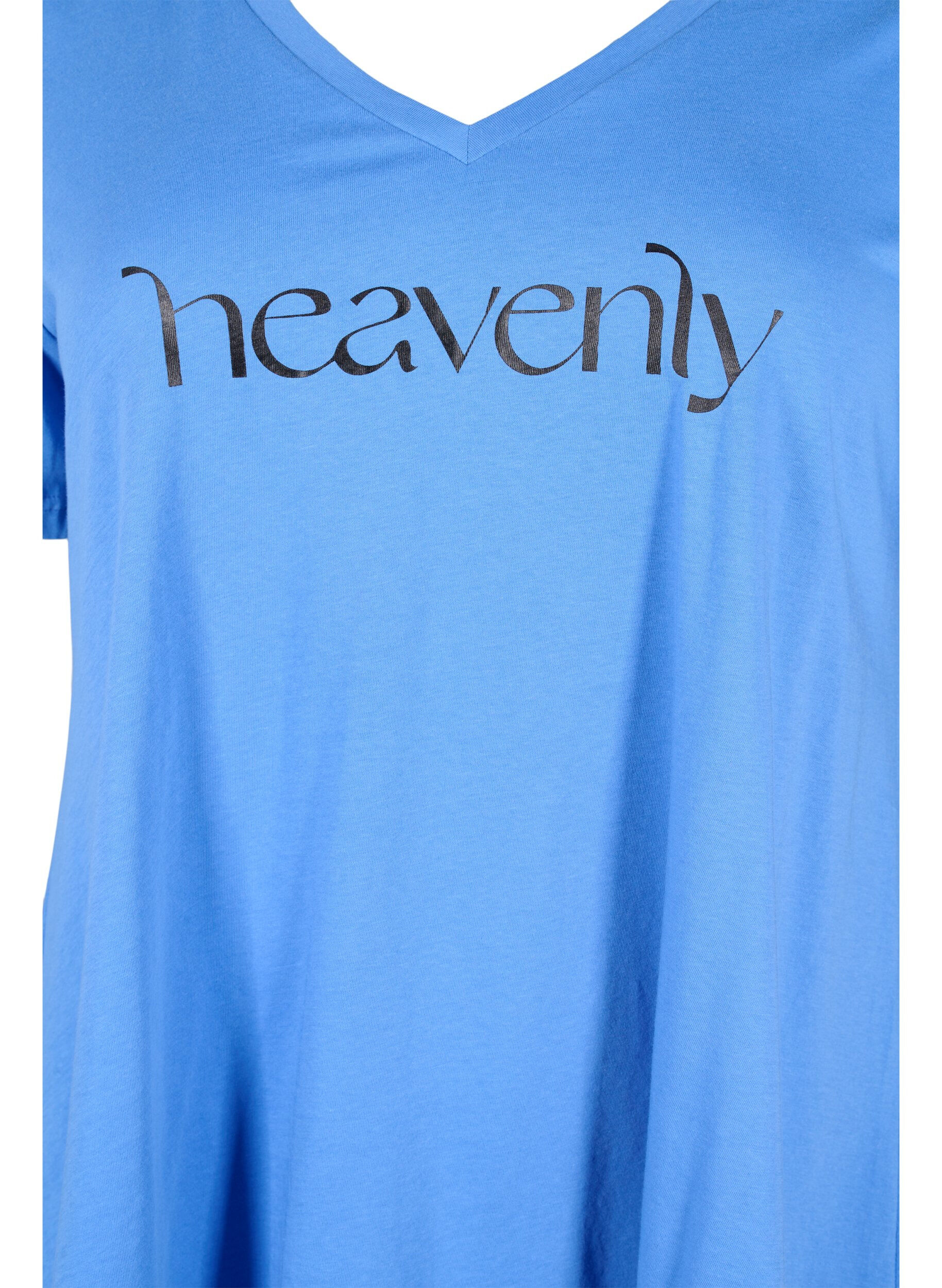 Zizzifashion Cotton t-shirt with short sleeves, Ultramarine HEAVENLY, Packshot image number 2