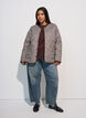Quilted jacket with small checks and contrast trim, Brown, Model image number 1