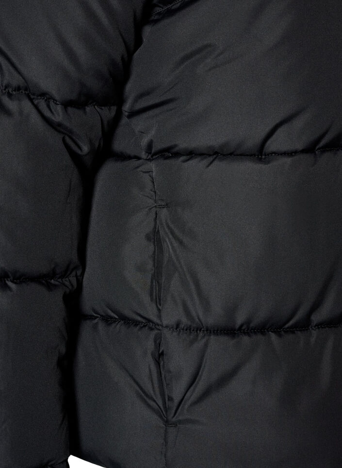 Short puffer jacket with a high collar, Black, Packshot image number 3