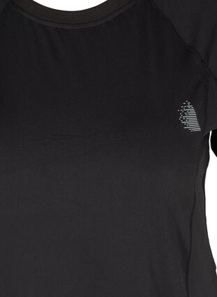 Reflective, solid-coloured exercise t-shirt, Black, Packshot image number 3