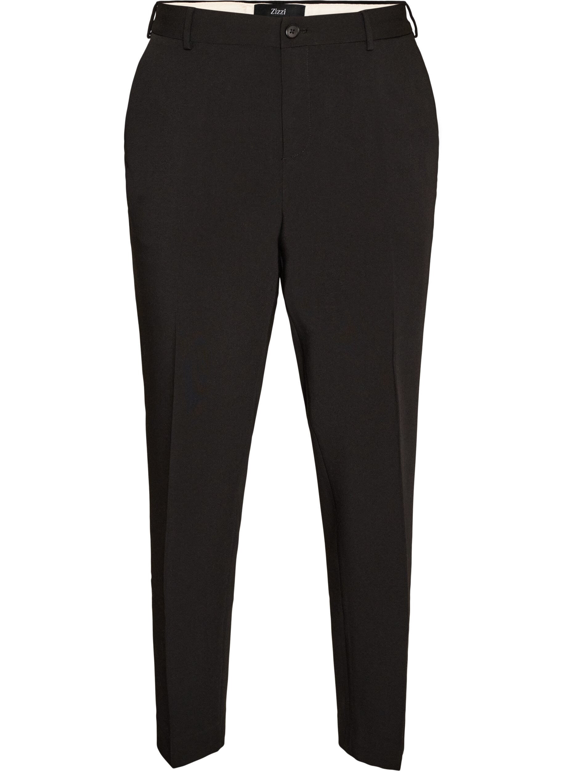 ZizzifashionTailored trousers with a high waist and pressed creases, Black, Packshot image number 0